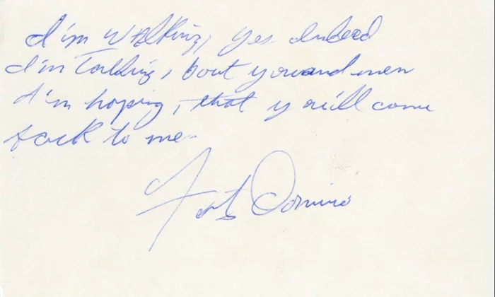 Fats Domino autograph