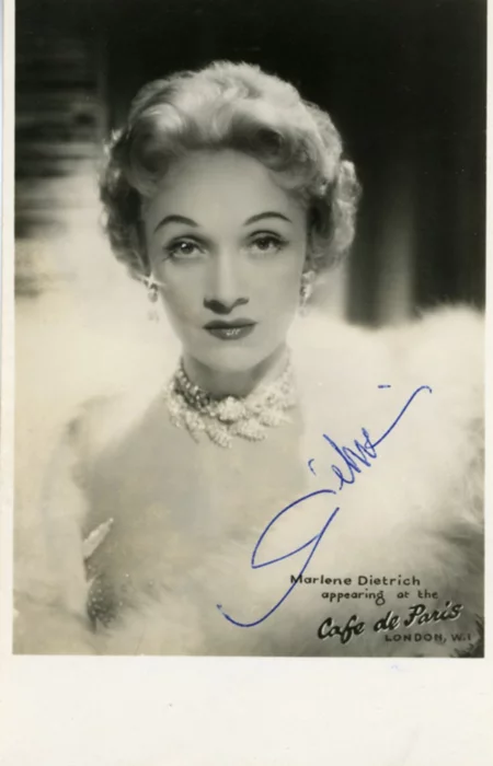 Marlene Dietrich autograph