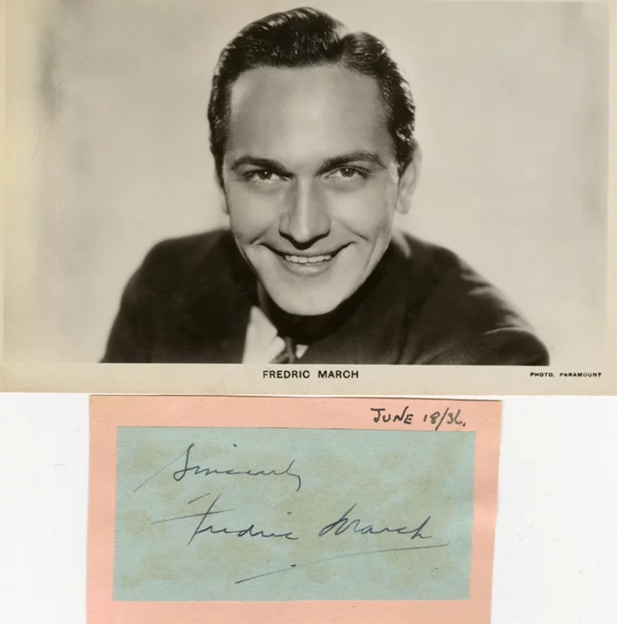 Fredric March autograph