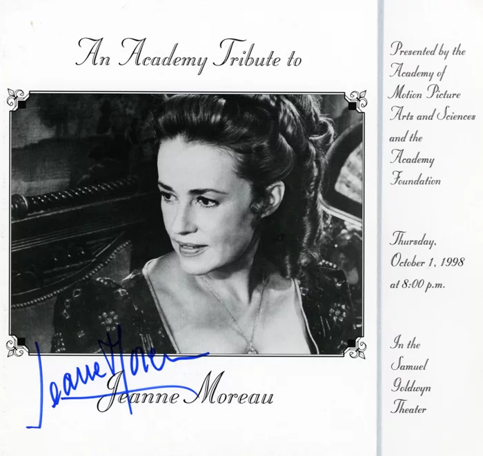 Jeanne Moreau autograph