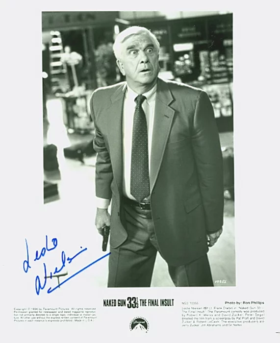 Leslie Nielsen autograph