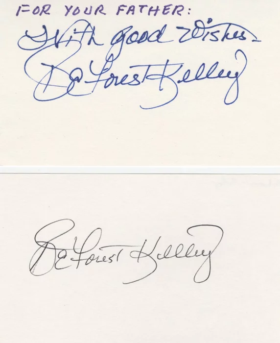 Deforest Kelley autograph