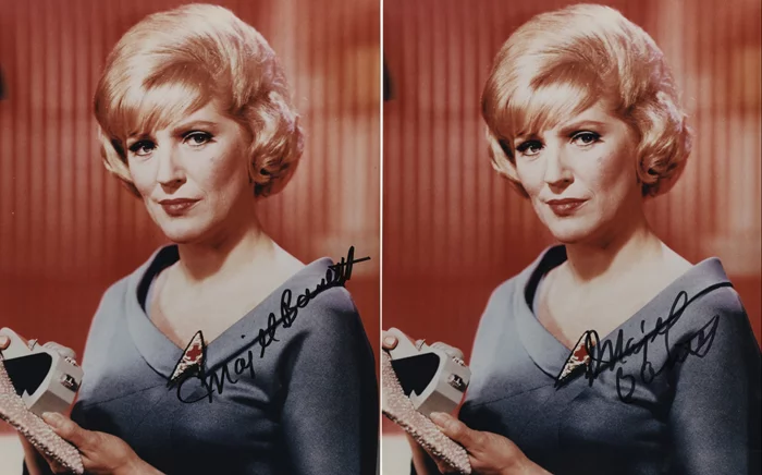 Majel Barrett autograph