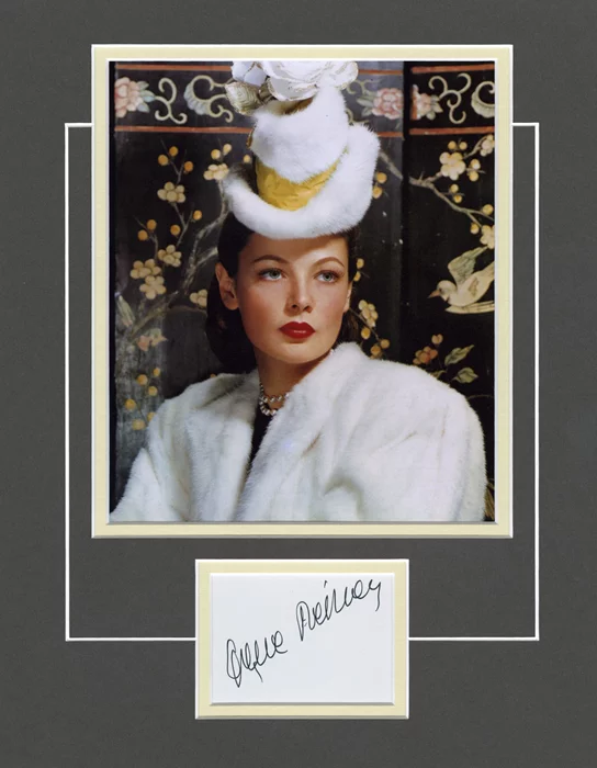 Gene Tierney autograph