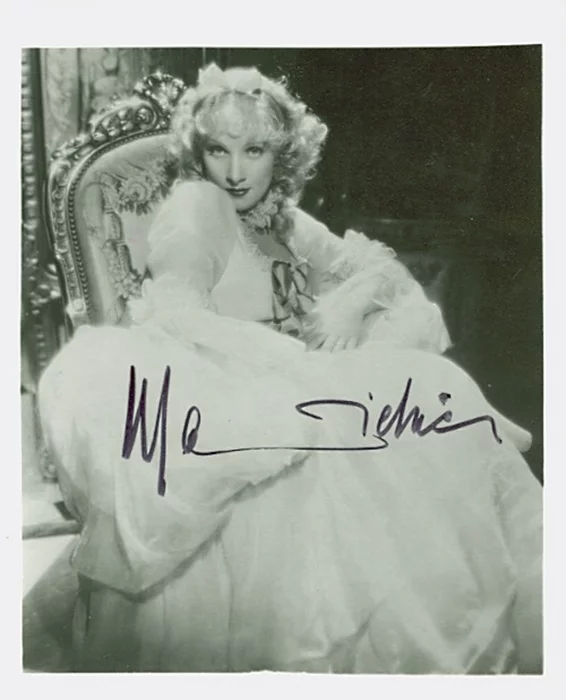 Marlene Dietrich autograph