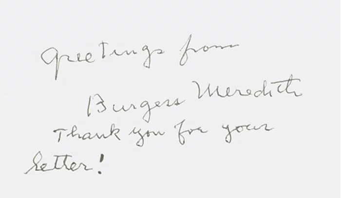 Burgess Meredith autograph