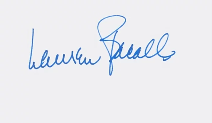 Lauren Bacall autograph