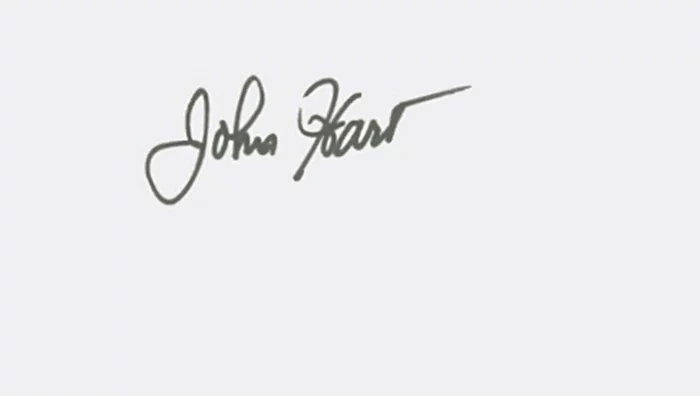 John Hart autograph