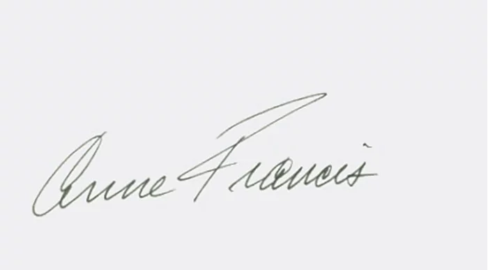 Anne Francis autograph