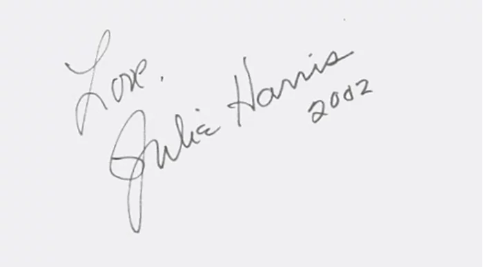 Julie Harris autograph