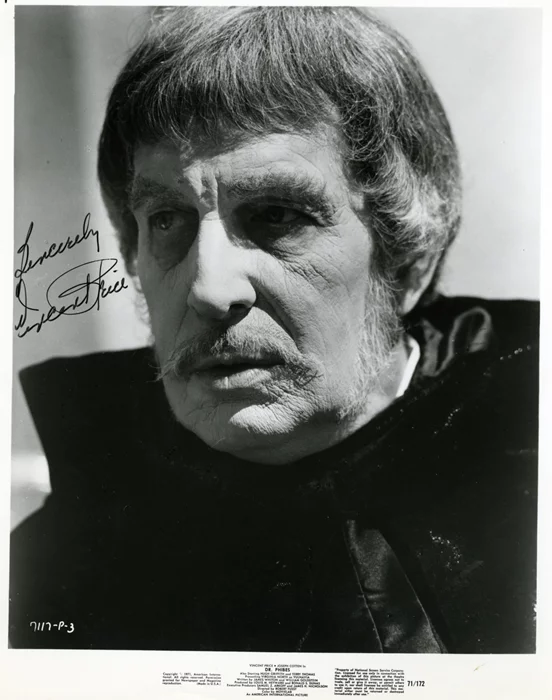 Vincent Price autograph