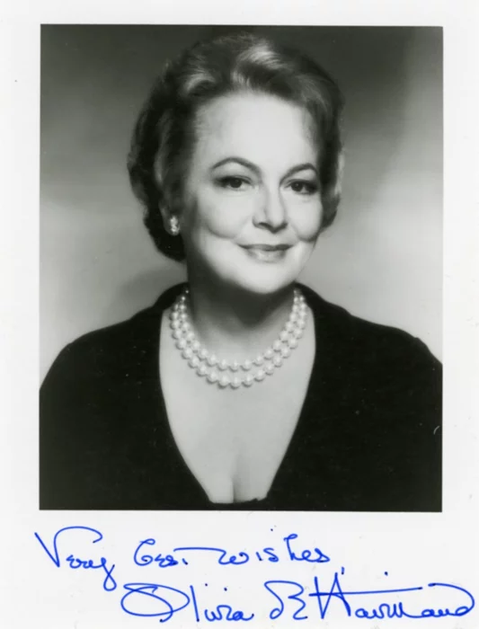 Olivia DeHavilland autograph