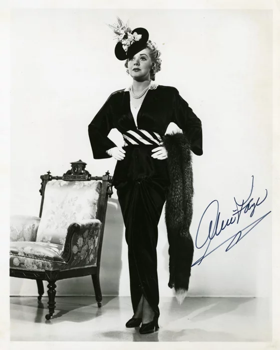Alice Faye autograph