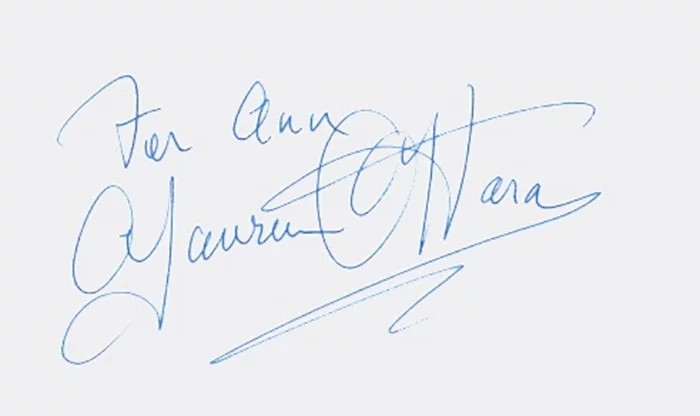 Maureen O'Hara autograph