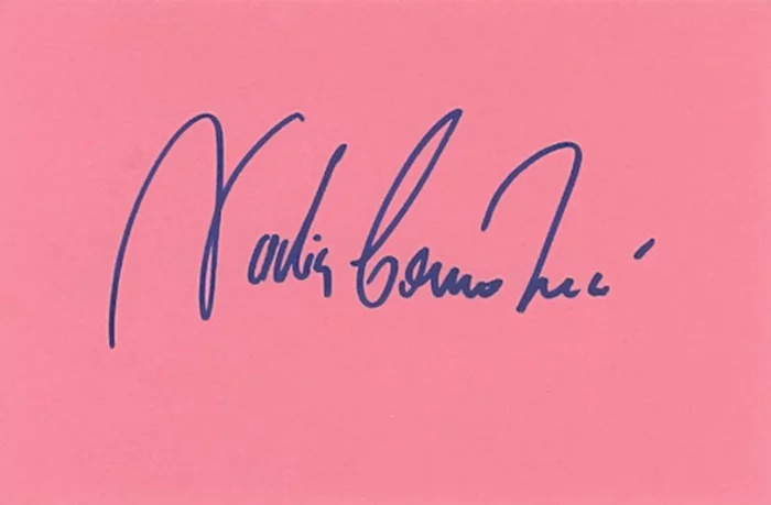 Nadia Comaneci autograph