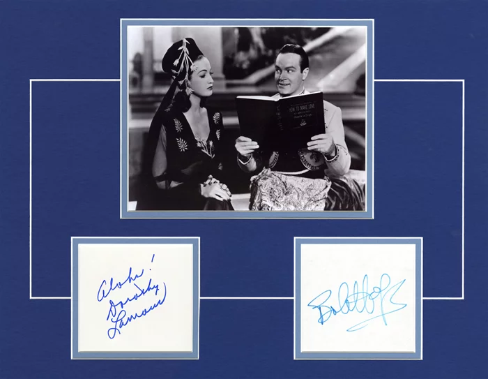 Bob Hope and Dorothy Lamour autograph