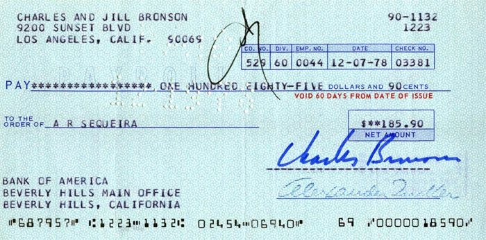 Charles Bronson autograph