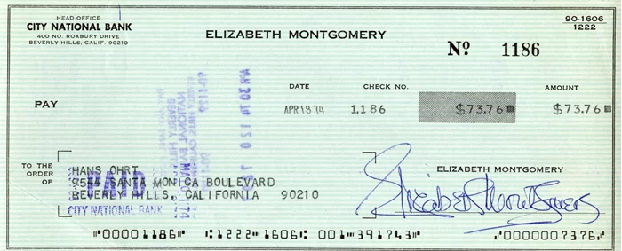 Elizabeth Montgomery autograph