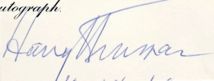 Harry Truman autograph