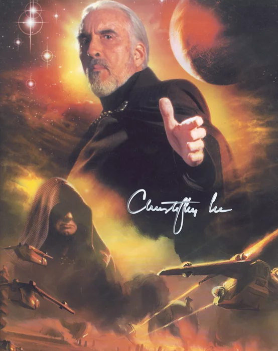 Christopher Lee autograph