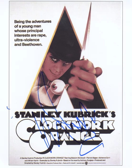 Malcolm McDowell autograph