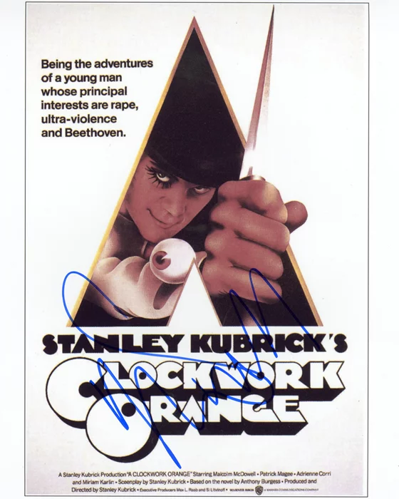 Malcolm McDowell autograph