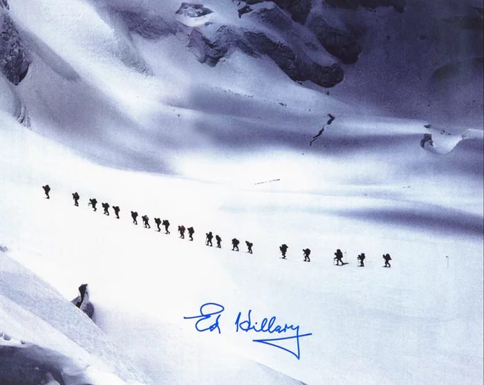 Sir Edmund Hillary autograph