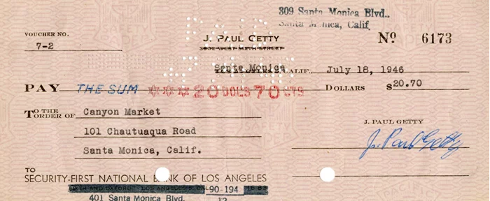 J. Paul Getty autograph