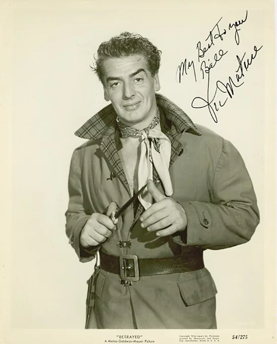 Victor Mature autograph