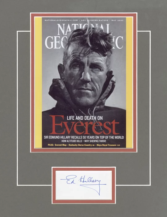 Sir Edmund Hillary autograph