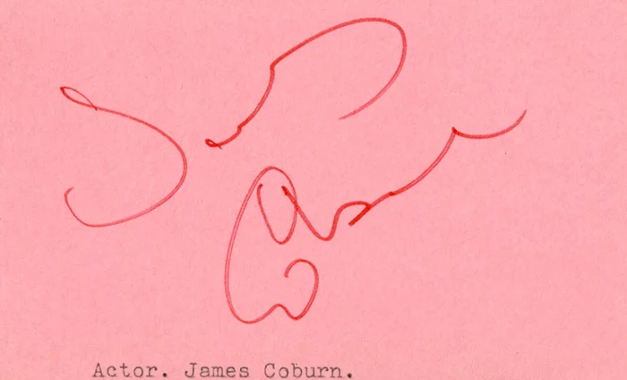 James Coburn autograph