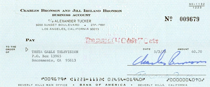Charles Bronson autograph