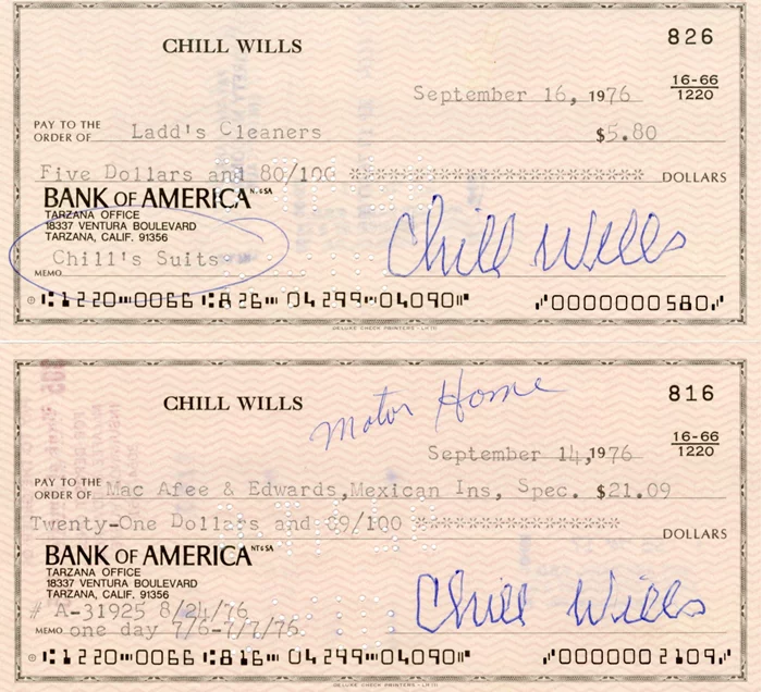 Chill Wills autograph