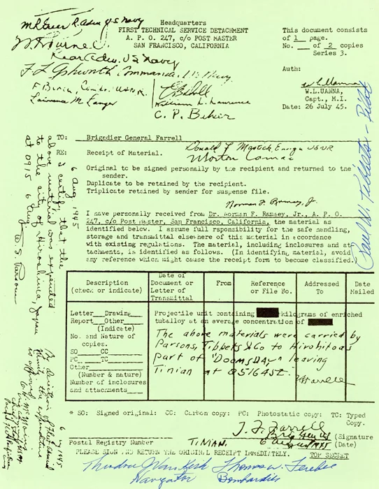 Enola Gay autograph