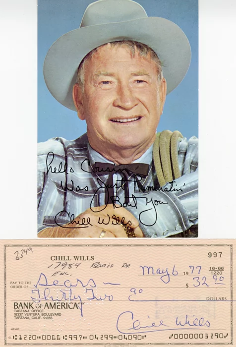 Chill Wills autograph