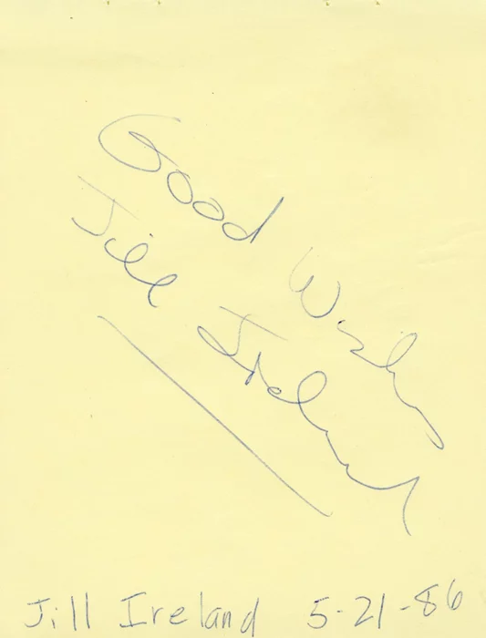 Jill Ireland autograph