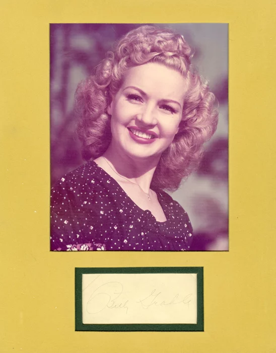 Betty Grable autograph