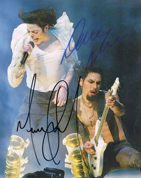 Michael Jackson & Dave Navarro autograph