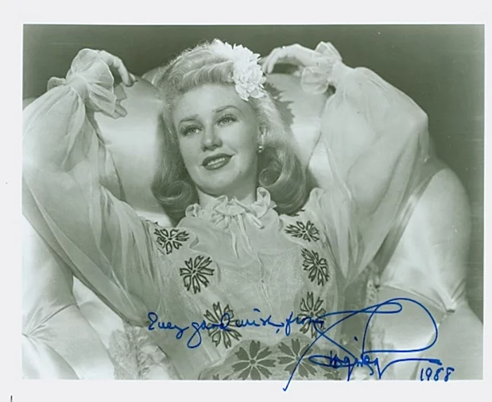Ginger Rogers autograph