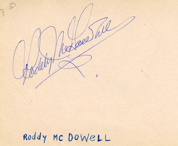 Roddy McDowall autograph