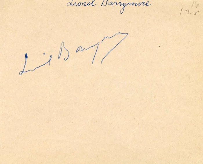 Lionel Barrymore autograph