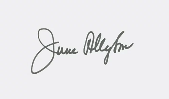 June Allyson autograph