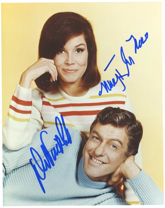 Dick Van Dyke and Mary Tyler Moore autograph