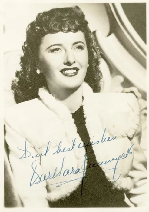 Barbara Stanwyck autograph