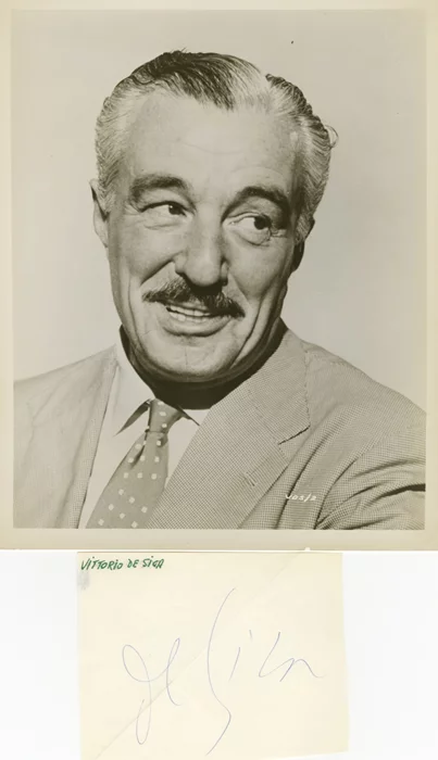 Vittorio De Sica autograph