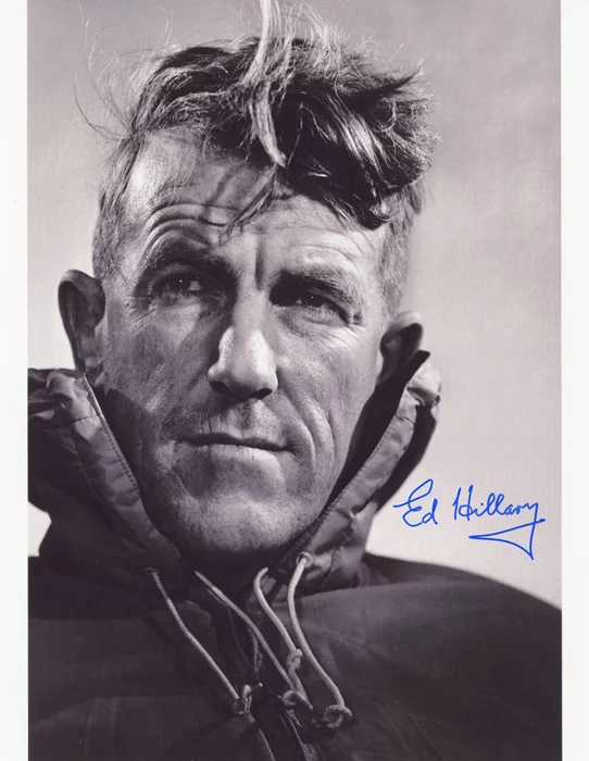 Sir Edmund Hillary autograph