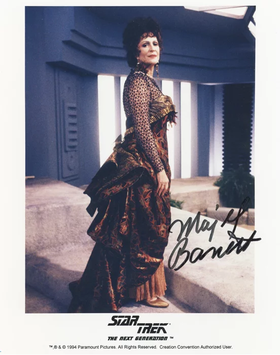 Majel Barrett autograph