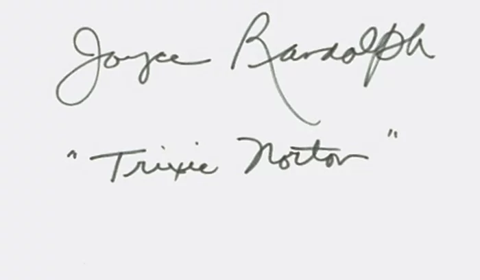 Joyce Randolph autograph