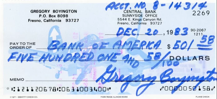 Pappy Boyington autograph