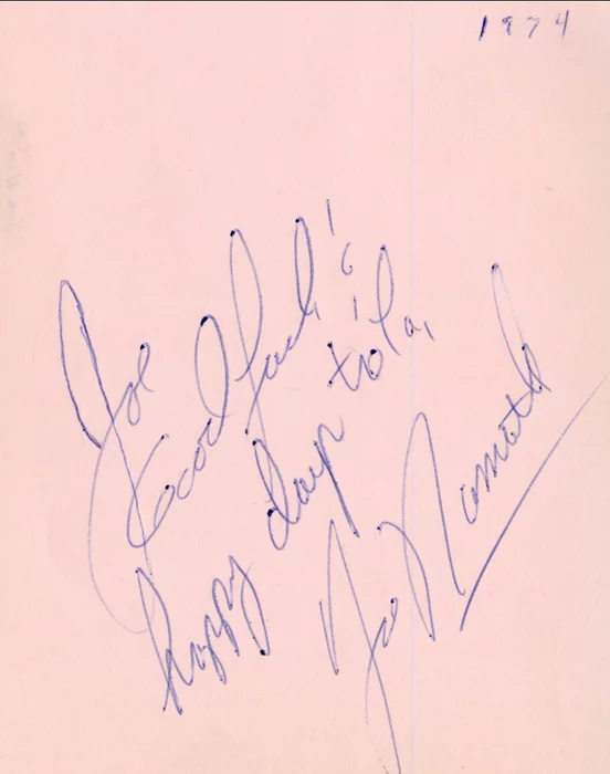 Joe Namath autograph